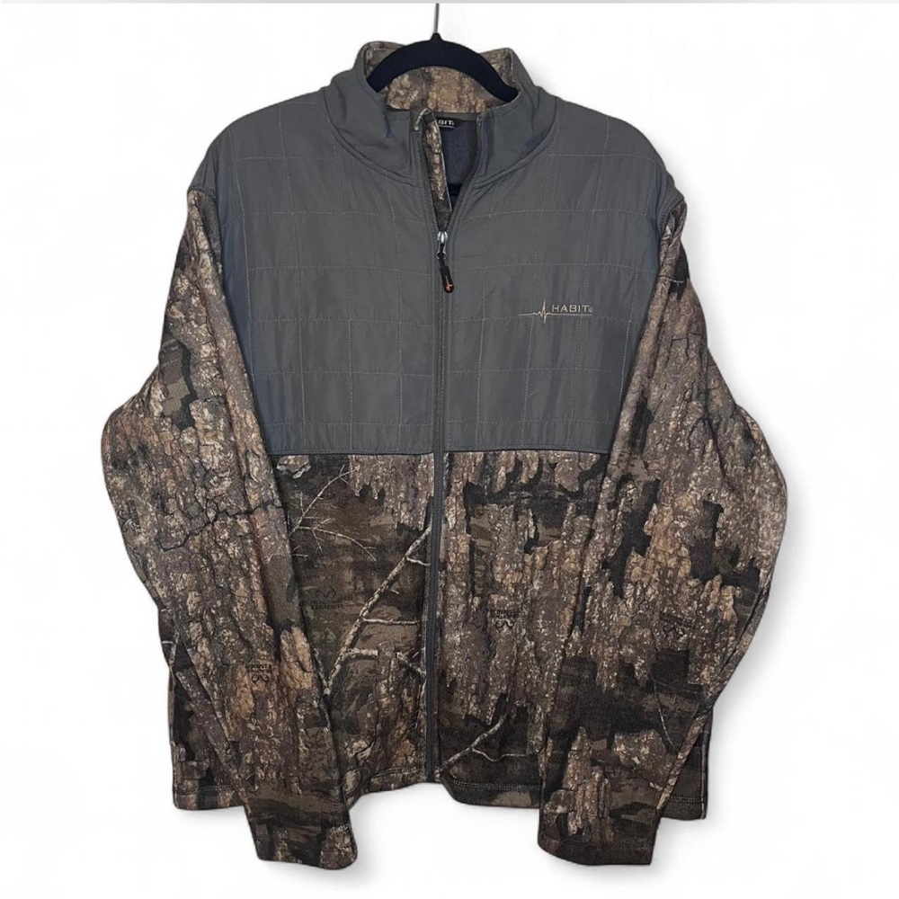 Habit Fleece-Lined Camo Zip Jacket XL Lightweight Outdoor Layer